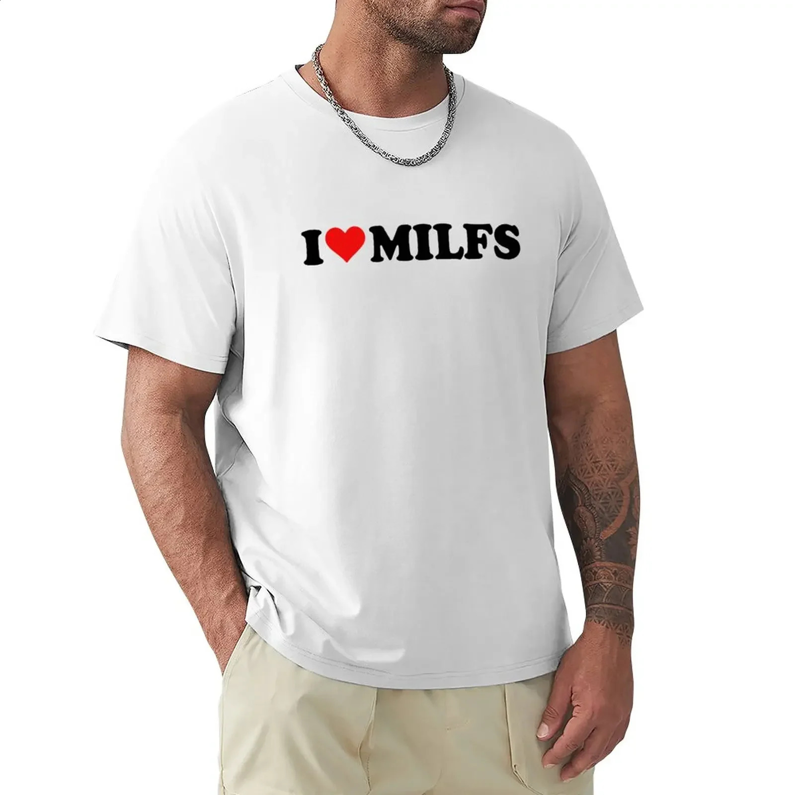 I like Milfs retro T-shirts for summer clothing quick drying oversized mens T-shirts 240919