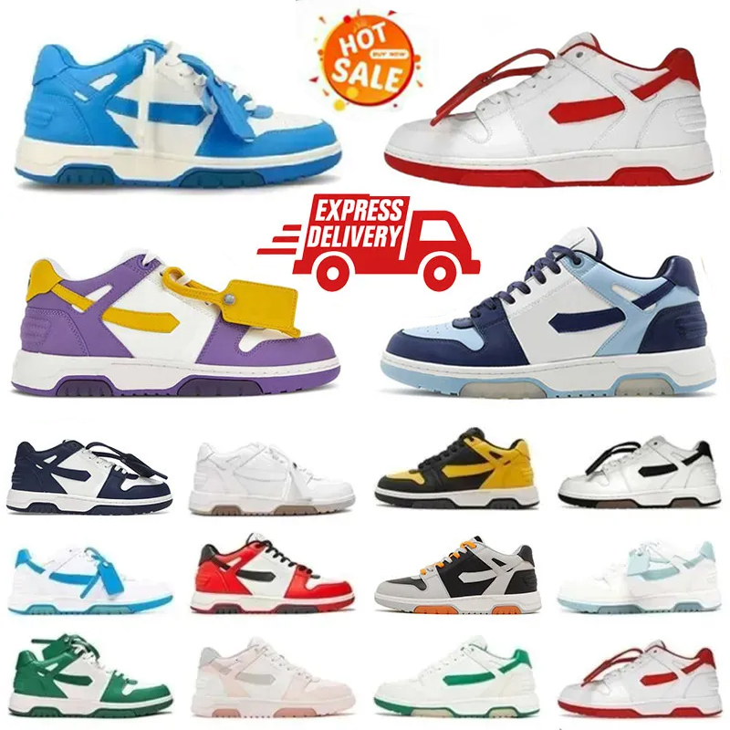 Designer snaekers Offs Men Women Top Quality Out Of Office Casual ShoesLow-Tops Black White Pink Leather Light Blue Patent Men Flat Trainers Runn