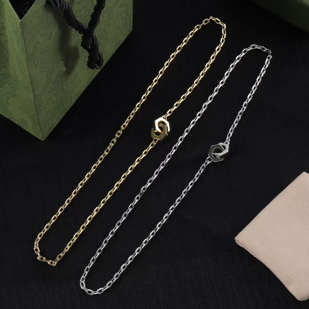 New fashion chain necklace Women's exquisite simple brand designer necklace gift jewelry Gold silver optional high quality jewelry wholesale