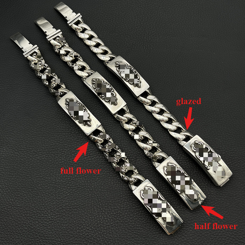 Bracelets de créateurs Vintage épée demi pleine fleur longue croix fleur Bracelet chaîne chaîne cubaine classique hommes dominateur