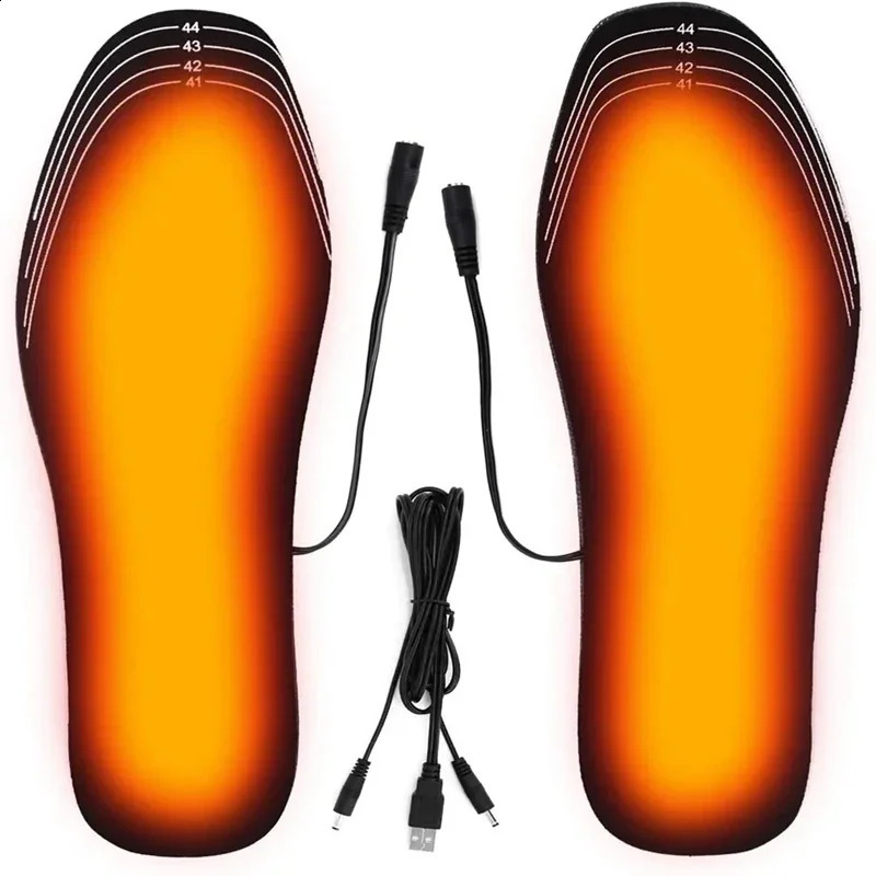 1 pair of electrically heated shoe sole anti slip insoles suitable for mens feet womens USB heated insoles high-quality winter warm insoles 24091