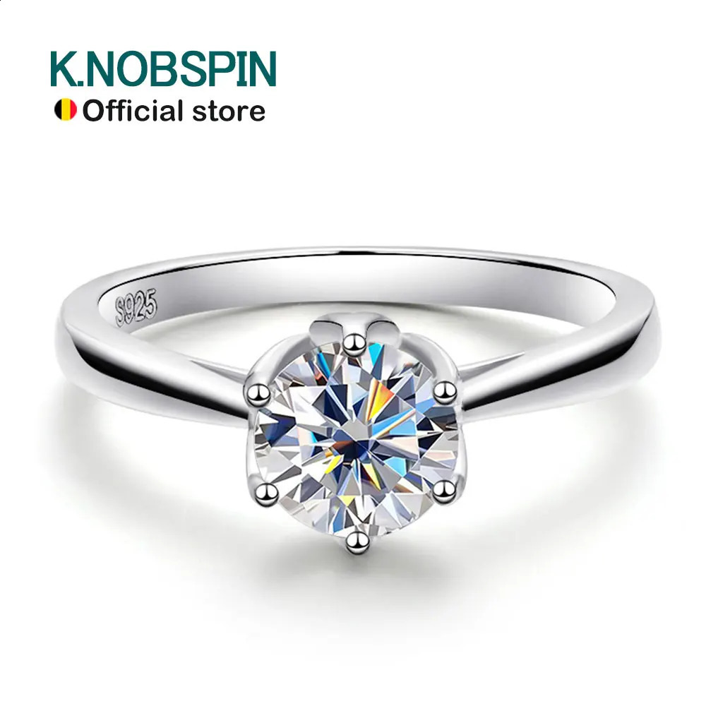 KNOBSPIN D VVS1 Ring GRA Certified Laboratory Diamond Card Ring Female Engagement Wedding s925 Pure Silver Ring 240918