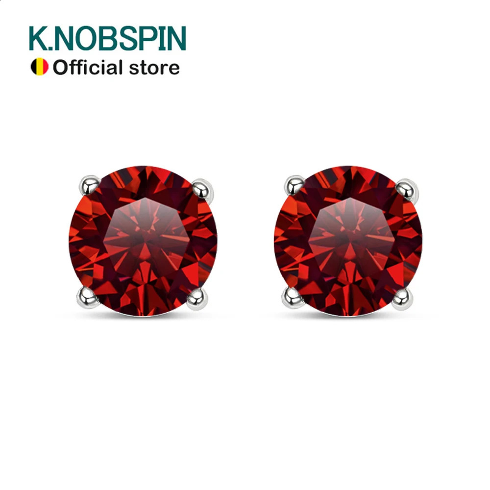 KNOBSPIN Earrings S925 Pure Silver Plated 18k White Gold Earrings Suitable for Women and Mens Sparkling Exquisite Jewelry 240918