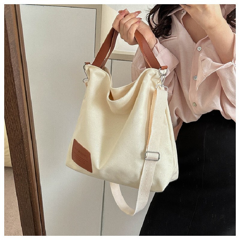 wrap trend new leisure model Canvas WOMEN S Large Capacity Fashionable and Minimalist Handbag Commuting Crossbody Bag One Shoulder
