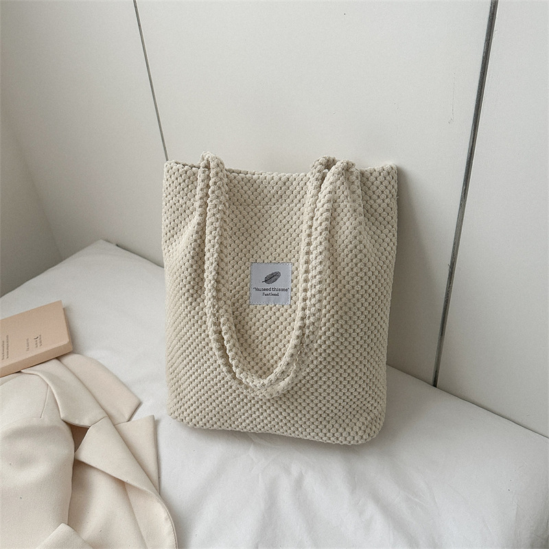 new model Arts Shoulder wrap For Women New Canvas Bucket fashion bag Handbags Corduroy Fashion Casual Solid Color trend Famous Brand Bags