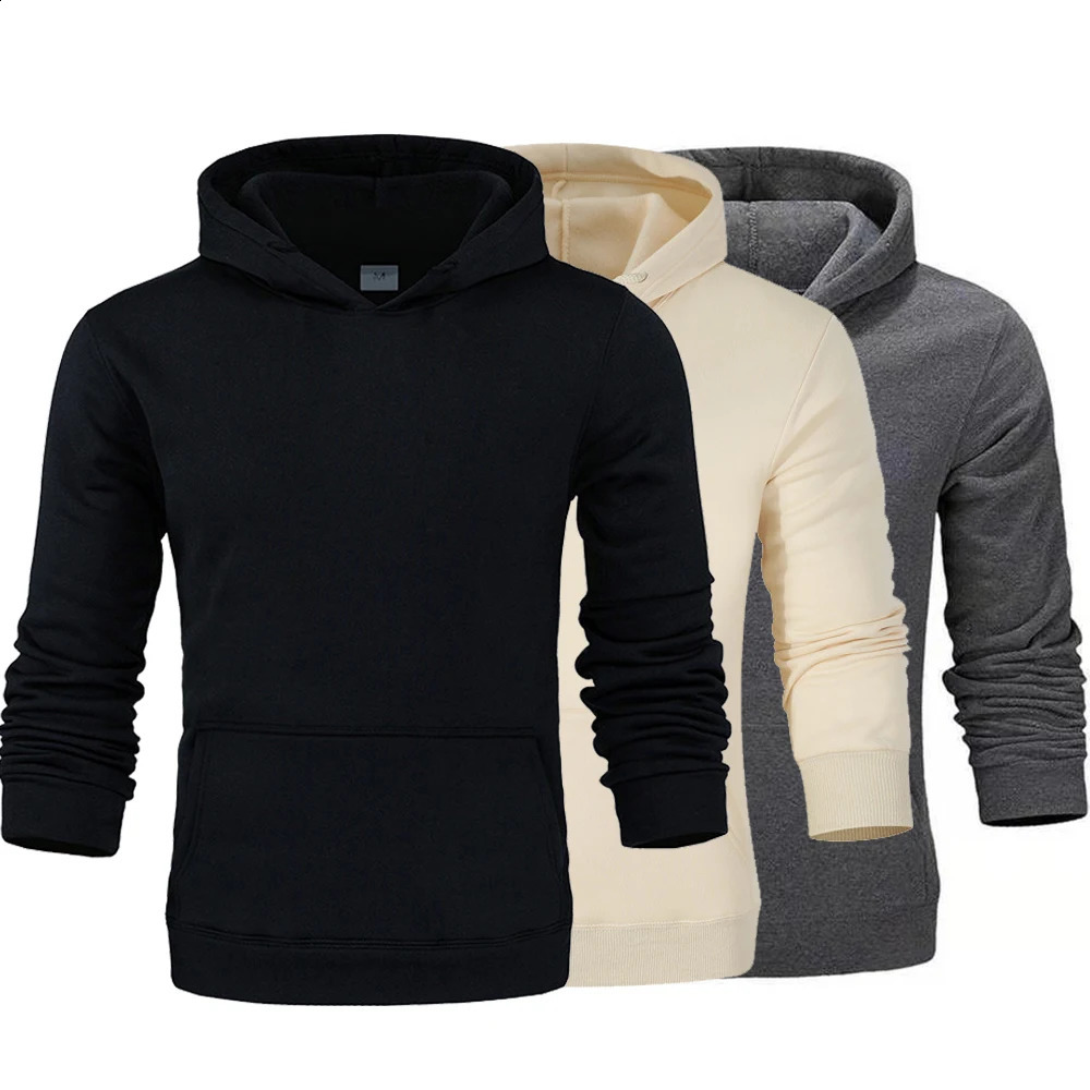 Solid Color Fleece Hoodies Men Women Long Sleeve Sweaters Loose Casual Hoodie Round Neck Sweatshirts Bottom Shirts Pullovers y240918