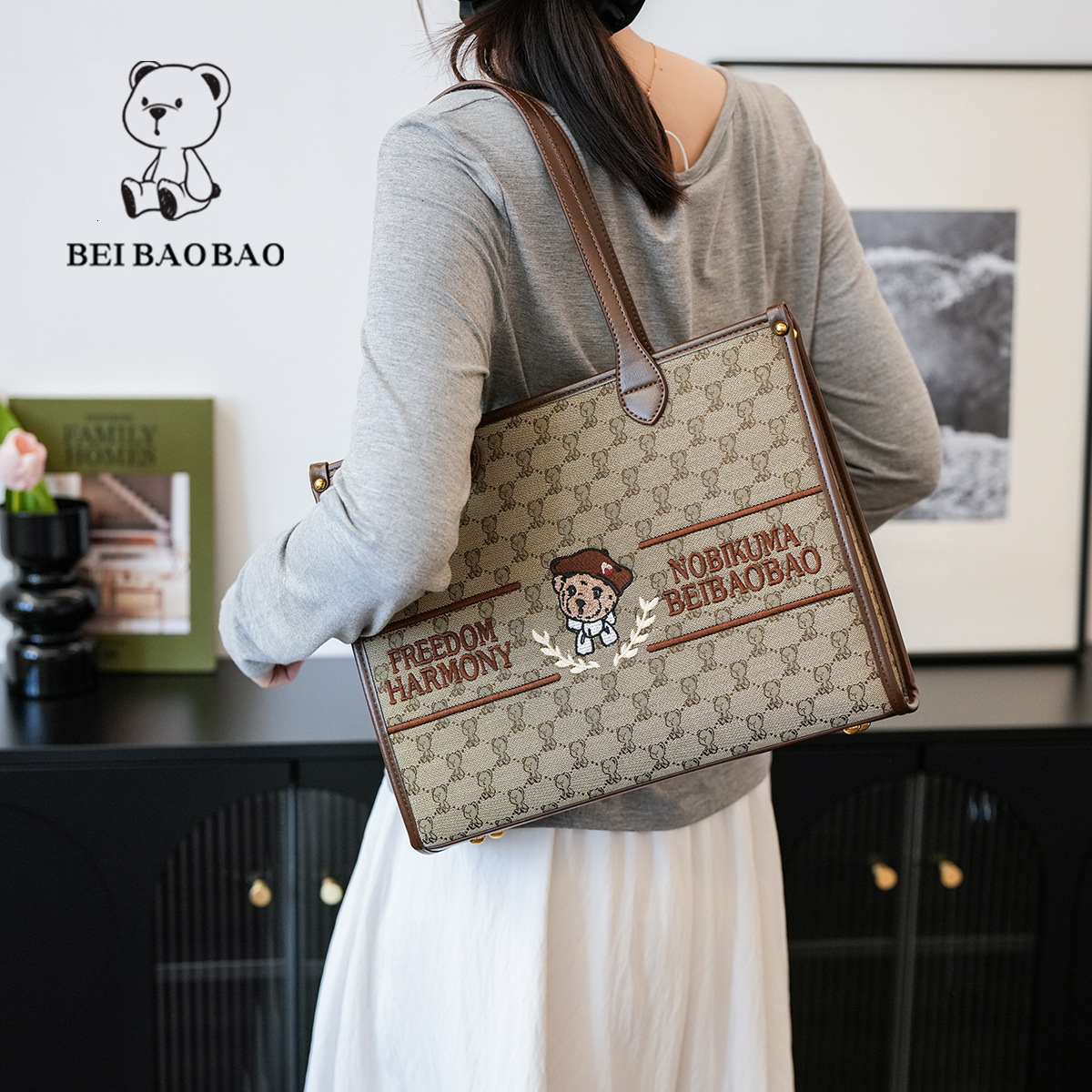 wrap new model Beibaobao trend New Fashionable Trendy Women s One Shoulder Handbag Versatile Large Capacity Casual Commuter trend Tote Bag