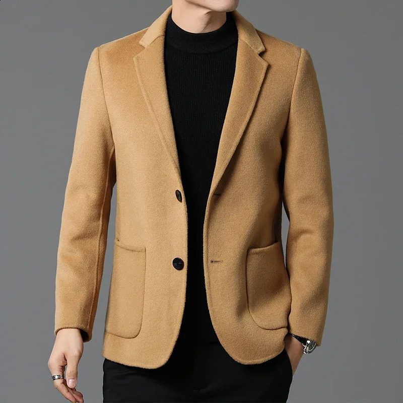 Fashion Business Gentleman Handsome British Style Casual Wool Solid Color Ultra Thin FT Korean Edition Stand Collar Jacket 240920