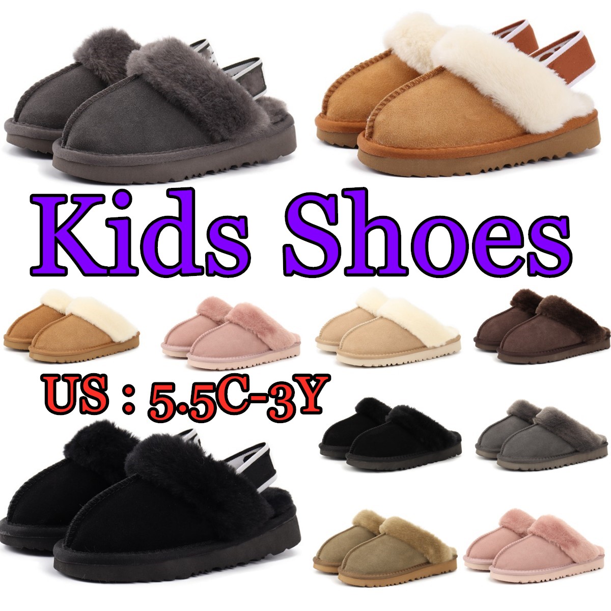 Kids boots Slippers Toddler Ultra Mini Platform clogs Australian baby warm sandals mini snow shoes boys Girls shoe-image-897589972