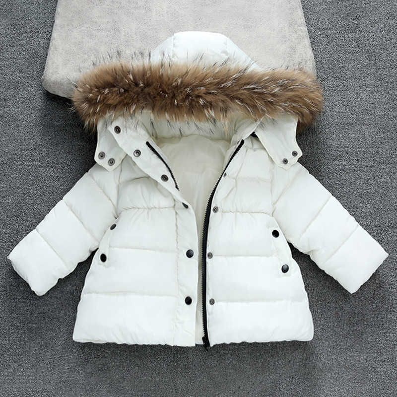 Children's clothing girls 2024 winter new cotton-padded padded jacket medium small children version thickened with large wool collar cotton--image-881052248
