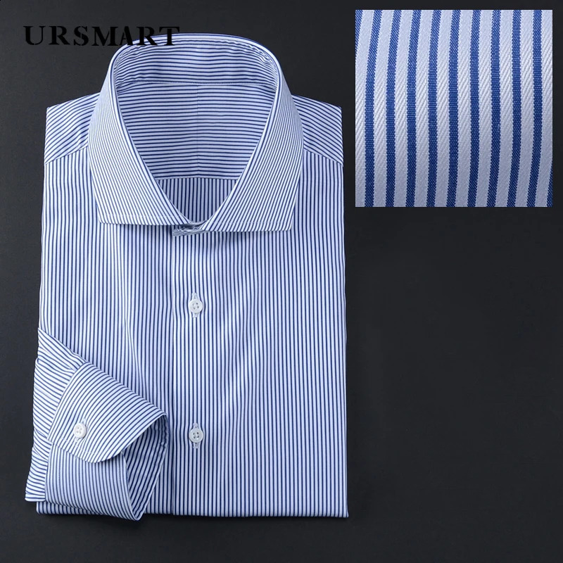 Windsor round neck long sleeved shirt with high count length pure cotton business elite British fashion slim and suitable for customized mens shirts