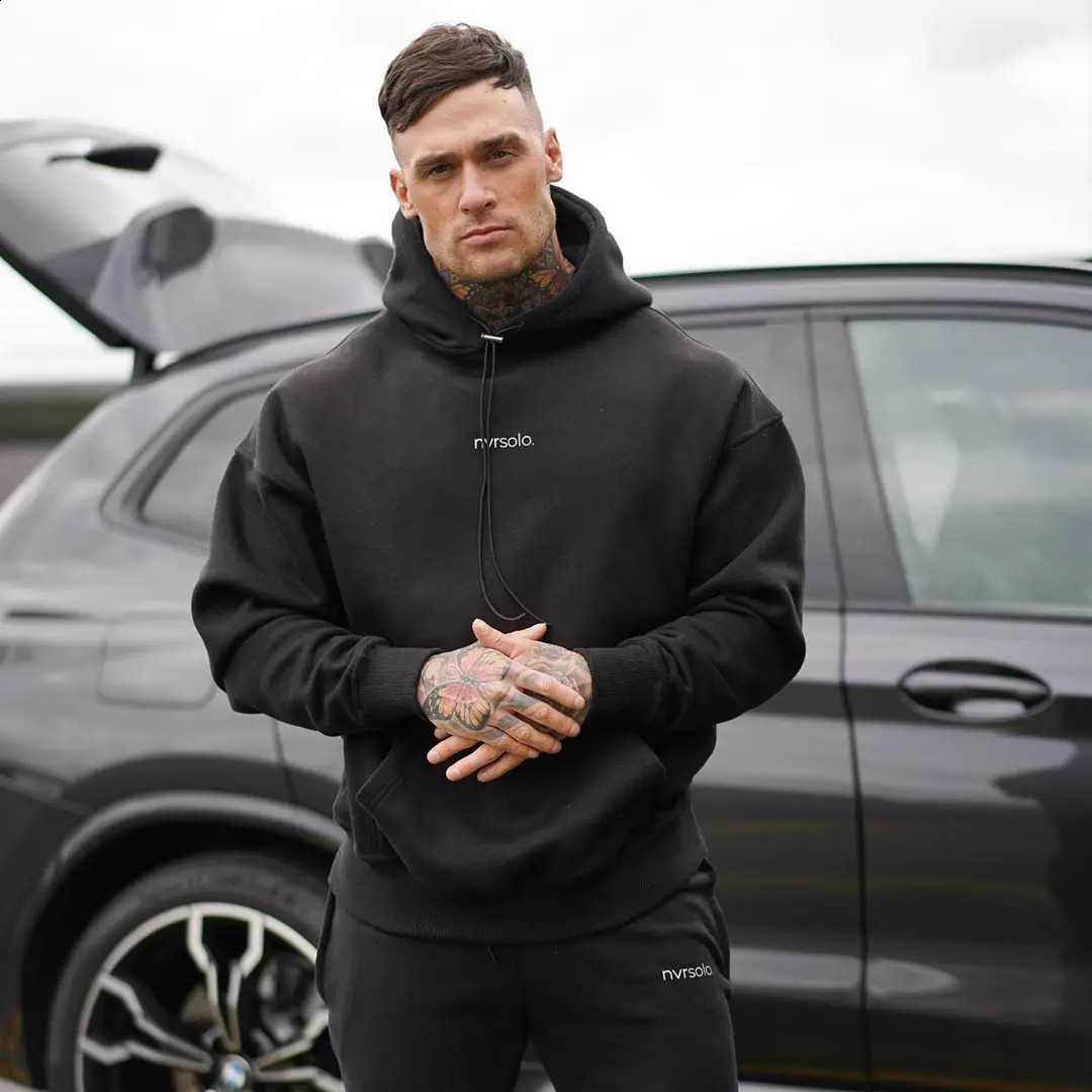 Sweat à capuche pour hommes Sports Hoodie Hoodie Lettre de fitness LETTACE PULLAGE CORDE SWEUR DE TRACINE LOBE 240921
