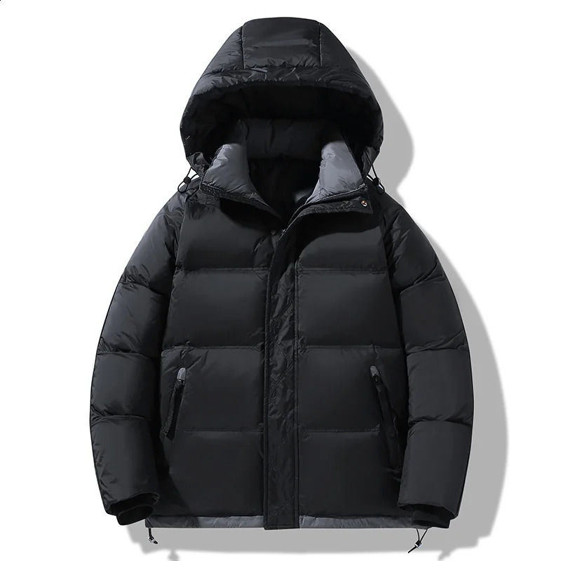 Solid color matching mens hiking jacket outdoor windproof camping jacket winter warm hooded jacket high-quality 240918