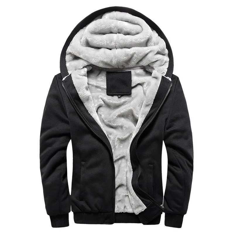 Sweats à capuche pour hommes Sweatshirts Nouveaux hommes à capuche d'hiver en laine épaisse veste à capuche à fermeture éclair vêtements de sport