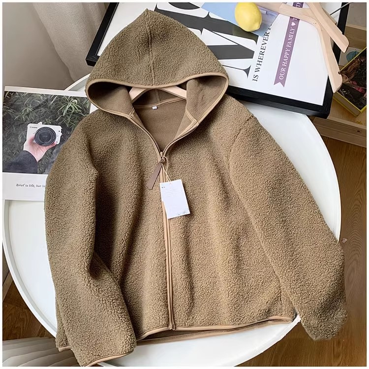 Mens Jackets Warm And Loose Lamb Wool Fleece Plush Thick Mens Jacket Autumn And Winter Pure Casual Color Women's Coats