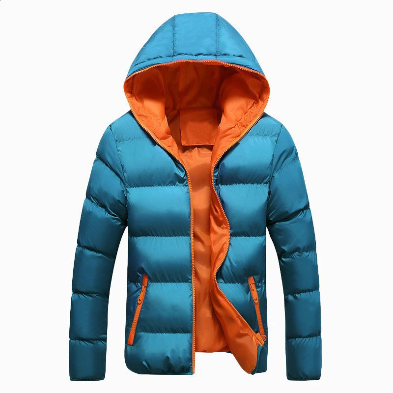 Mens winter thick velvet windproof down jacket high-quality warm hooded jacket 240918