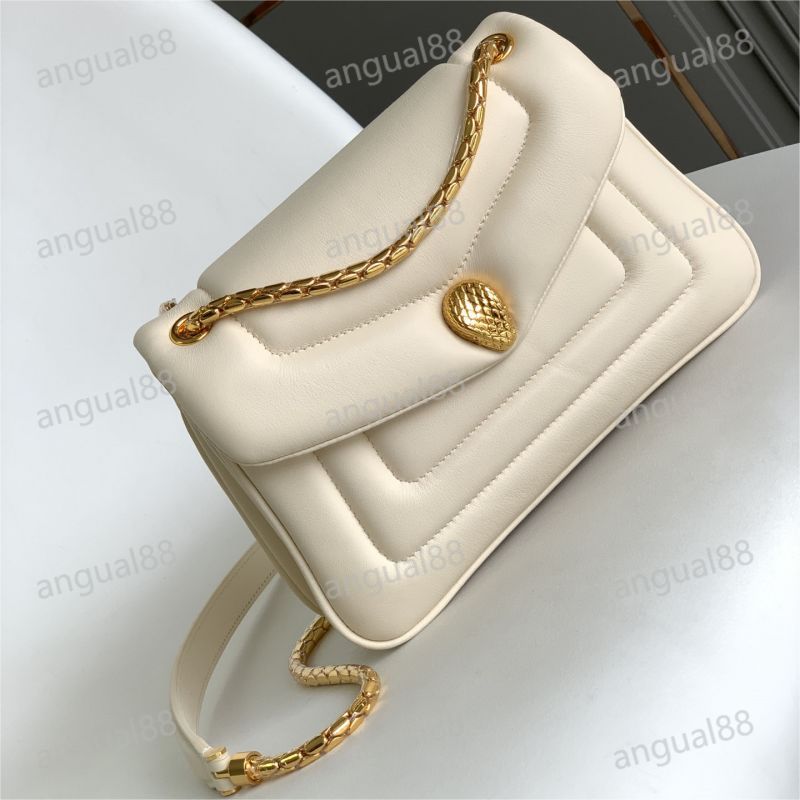 Women Luxury Bag Serpent Reverse Shoulder Bag Designer Crossbody Bag Fashion HandBag Metropolitan Calf Leather Chain Bag Gold-Plated Brass Hardware