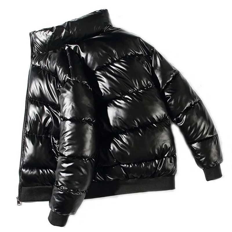 Men's Down Parkas SprAutumn Winter Mens Jacket European Fashion Black Silver Waterproof Coat Man Parkas Glossy Warm Short Outwear 2022 New J