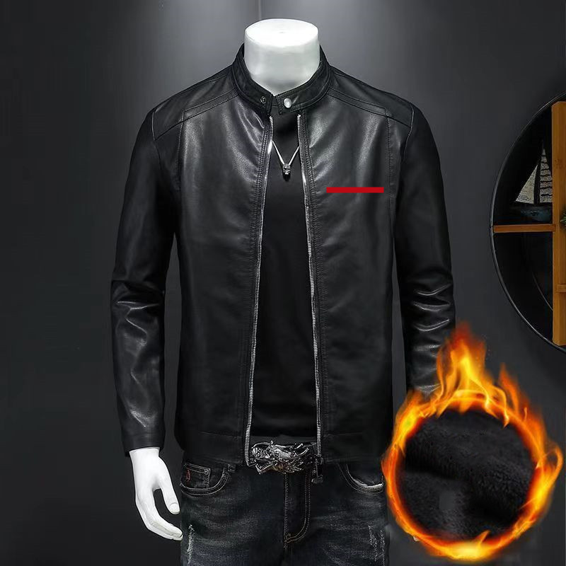 Men's Leather Jackets Designer Jacket Simple Fashion Solid Color Simple Leather Jacket Casual Jacket Windproof thickening and Warm, Fashionable