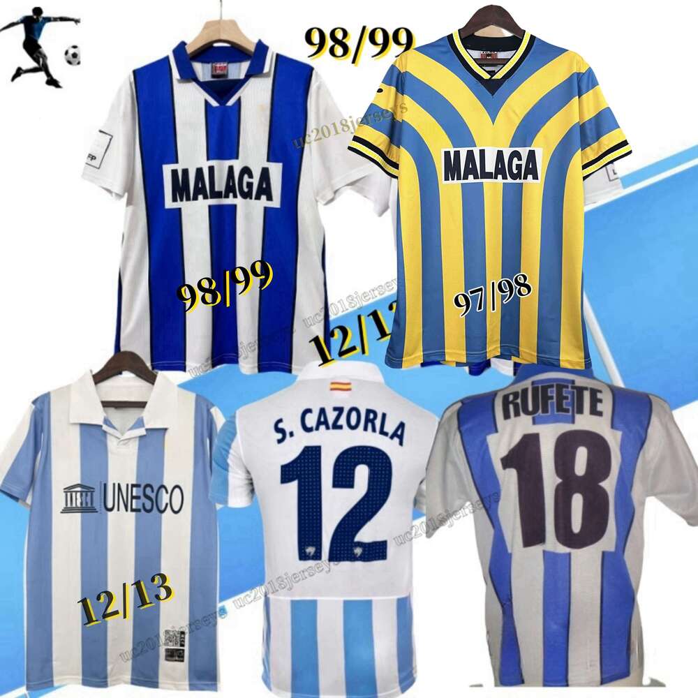 2012 2013 Maillots de football rétro CAMISETA MALAGA CF HOME 97 98 99 12 13 Camiseta de futbol # 22 ISCO # 12 S. CAZORLA HOMMES maillots de footb