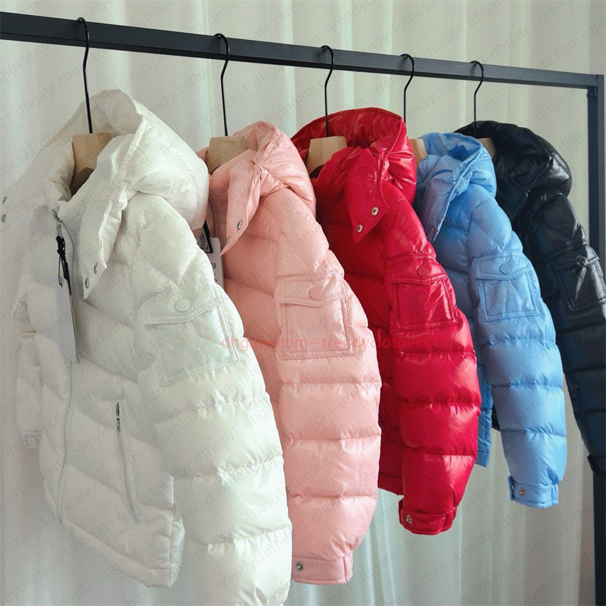 Puffer hood down coats kids girls boys fashion designer winter girl boy quilted down zipper outwear children black blue red jackets hooded childr-image-1079336790