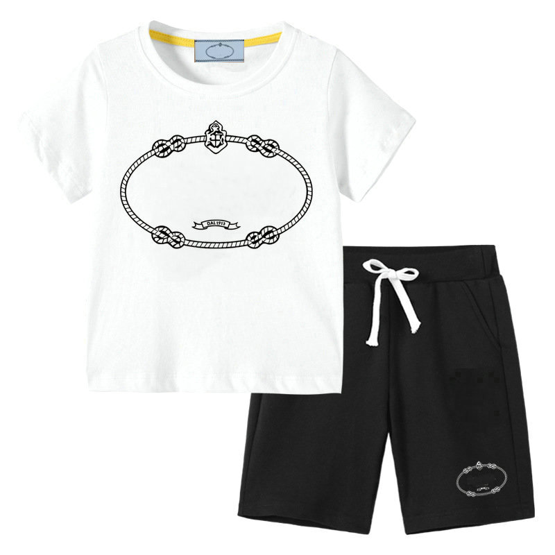 In stock Kids Designer Clothing Sets T-Shirt Pants Set Brand printing Children 2 Piece100% cotton Clothing baby Boys girl T-shirt and shorts Fash