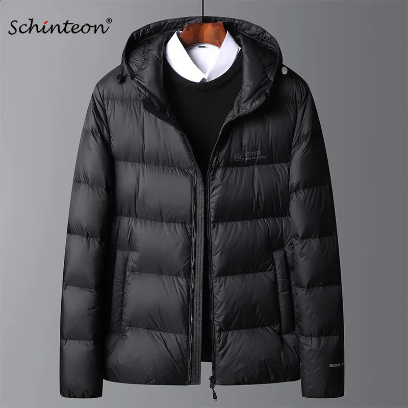 Sinton premium mens 90% white duck down jacket autumn and winter casual jacket with hood plus size mens clothing 240918