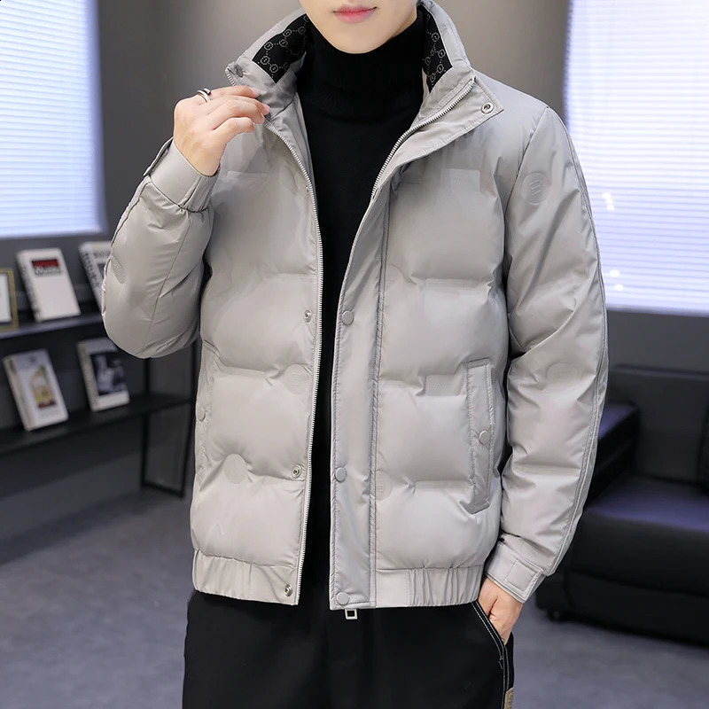 High quality mens duck down jacket autumn winter coat solid warm short coat windproof top clothing park 240918