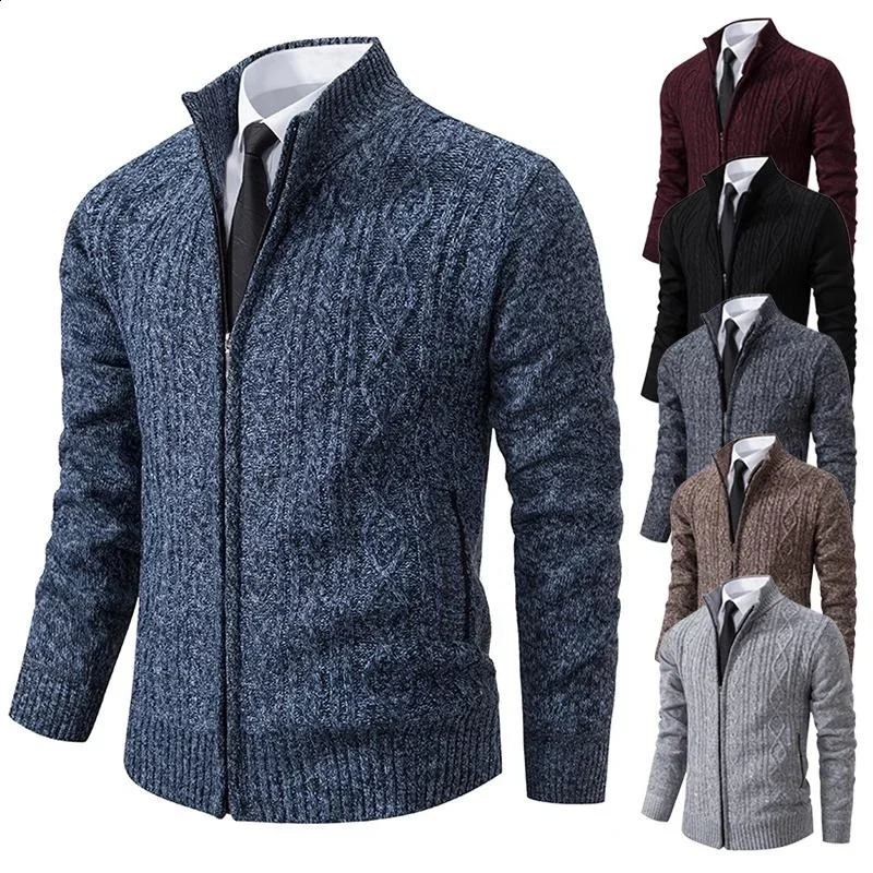 Veste de pull cardigan épaisse pour hommes Hiver Business Chaussade décontractée Skyt Knit Pull à foyer veste pour hommes 240921