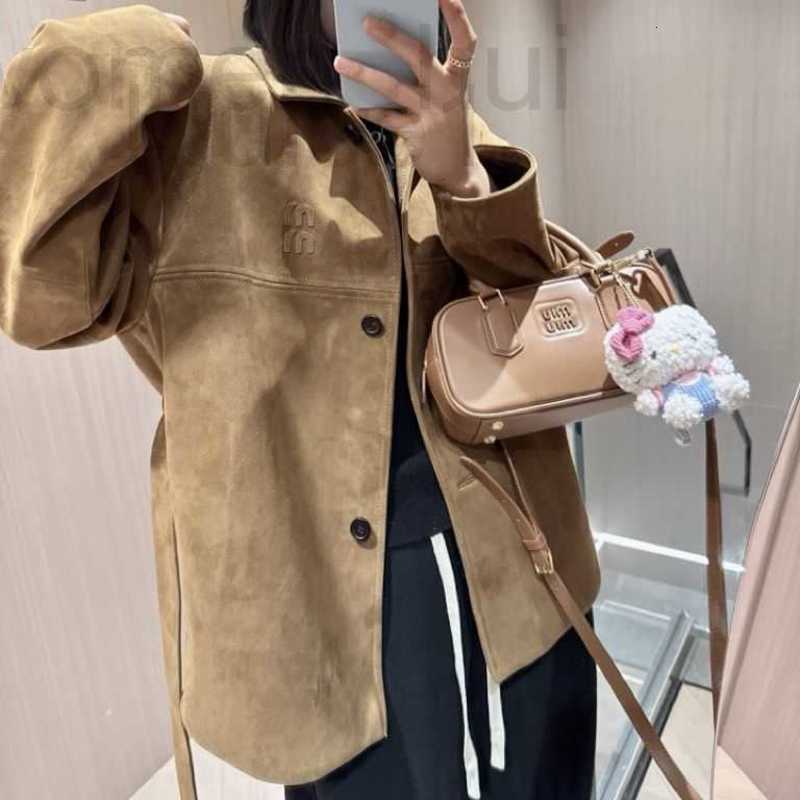 Women's Jackets designer European women's clothing mius' suede loose collar jacket autumn and winter versatile cardigan trend YWSD