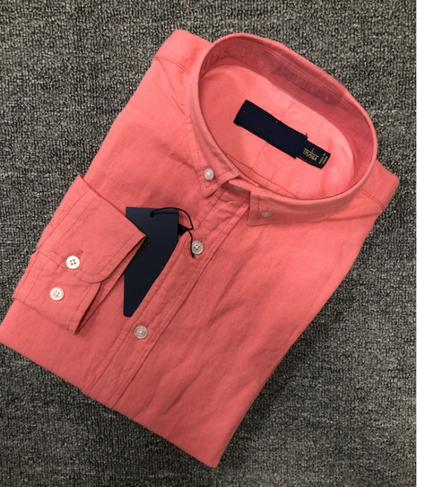 2024 Mens Shirts polo Small horse quality Linen Embroidery blouse Long Sleeve Solid Color Slim Fit Casual Business clothing Long-sleeved shirt multi