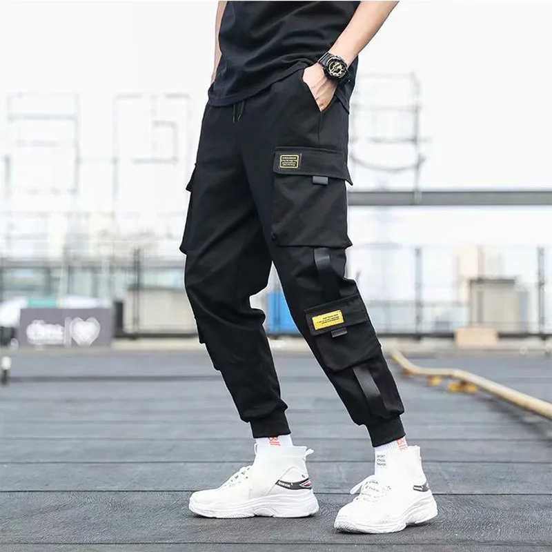 Nouveau pantalon de cargaison de coureur pour hommes street street harem pantalon hip hop pantalon de suivi multi-poche décontracté masculin mast