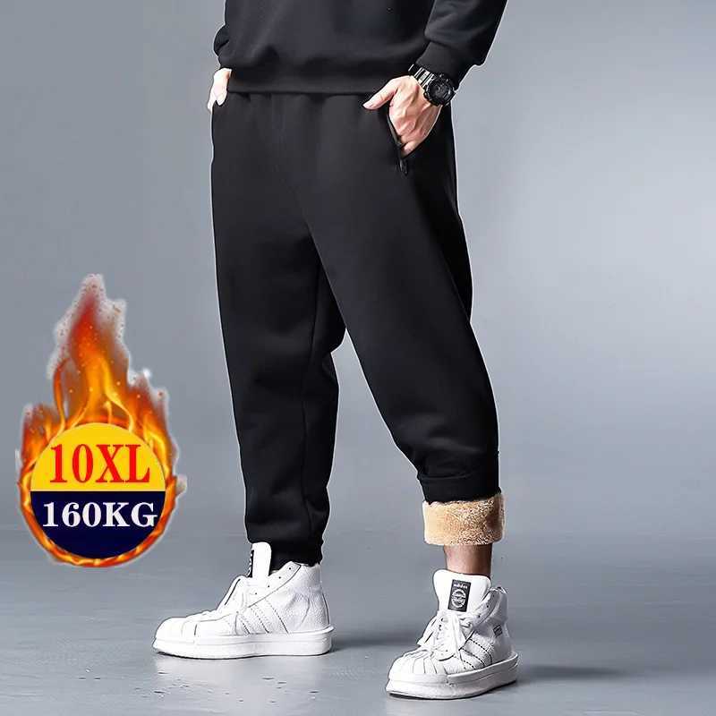 10xl Pantalons de cargaison chauds d'hiver surdimensionnés pour hommes et volutiers Pantalons décontractés en peluche pour hommes Pantalon décont