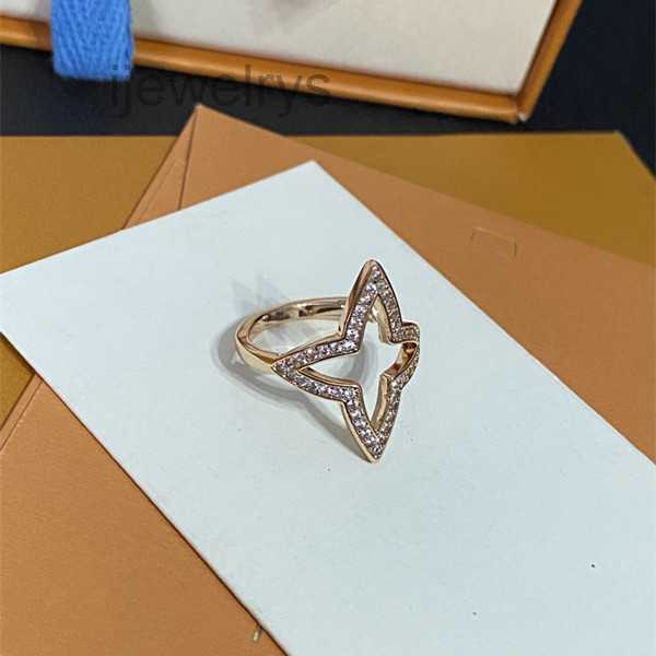 Bijoux de créateurs avec boîte ne jamais fondre les femmes en diamant anneaux ouverts Taille gratuite Rose Gold Silver Colon Crystal Designers Ri