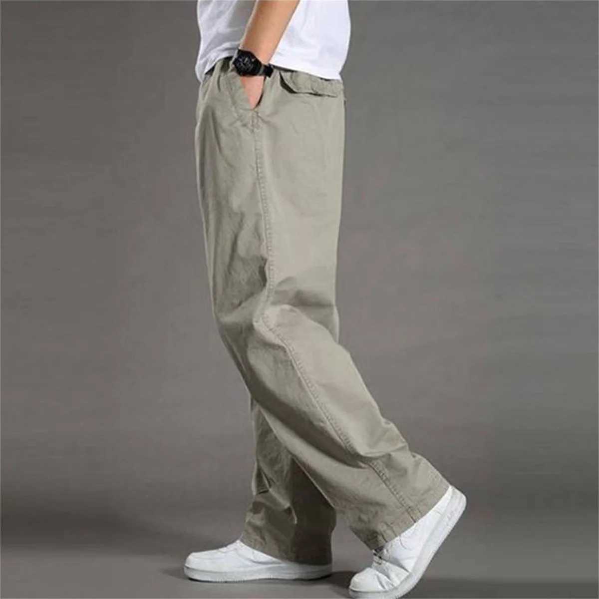 Mens cargo pants summer and spring cotton workwear cotton plus size casual climbing and jogging pants Hombre autumn Trousers W240923