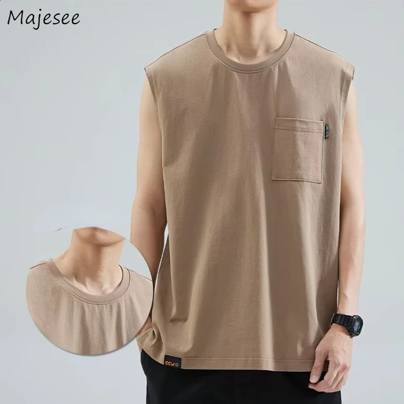 Sports vest mens loose casual bodybuilding summer soft breathable Korean fashion sleeveless basic street fashion 240923