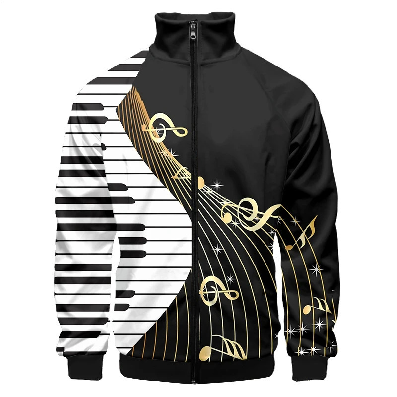 Guitar Music 3d Print Men Women Harajuku Fashion Jackets Spring Long Sleeve Mens Bomber Jacket Cool Loose Zipper Coat Y2k Tops 240914