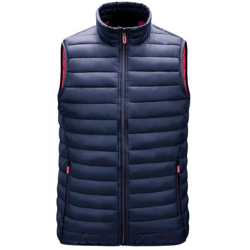 Mens sleeveless jacket stand up collar waistcoat hot and fashionable mens casual pocket waistcoat windproof and warm vest W240923