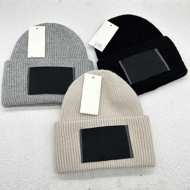 Beanie/Skull Caps New Large Edition Unisex Wool Knitted Hat High Quality Big Headband for Men and Women Couples Personalized Three Fold Winter Wo