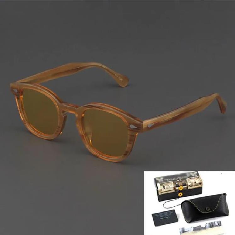 Sunglasses Johnny Depp Lemtosh Man Polarized Sun Glasses fashion style Vintage Acetate Frame Blue Night Vision Goggles Woman sunglass-image-940526348