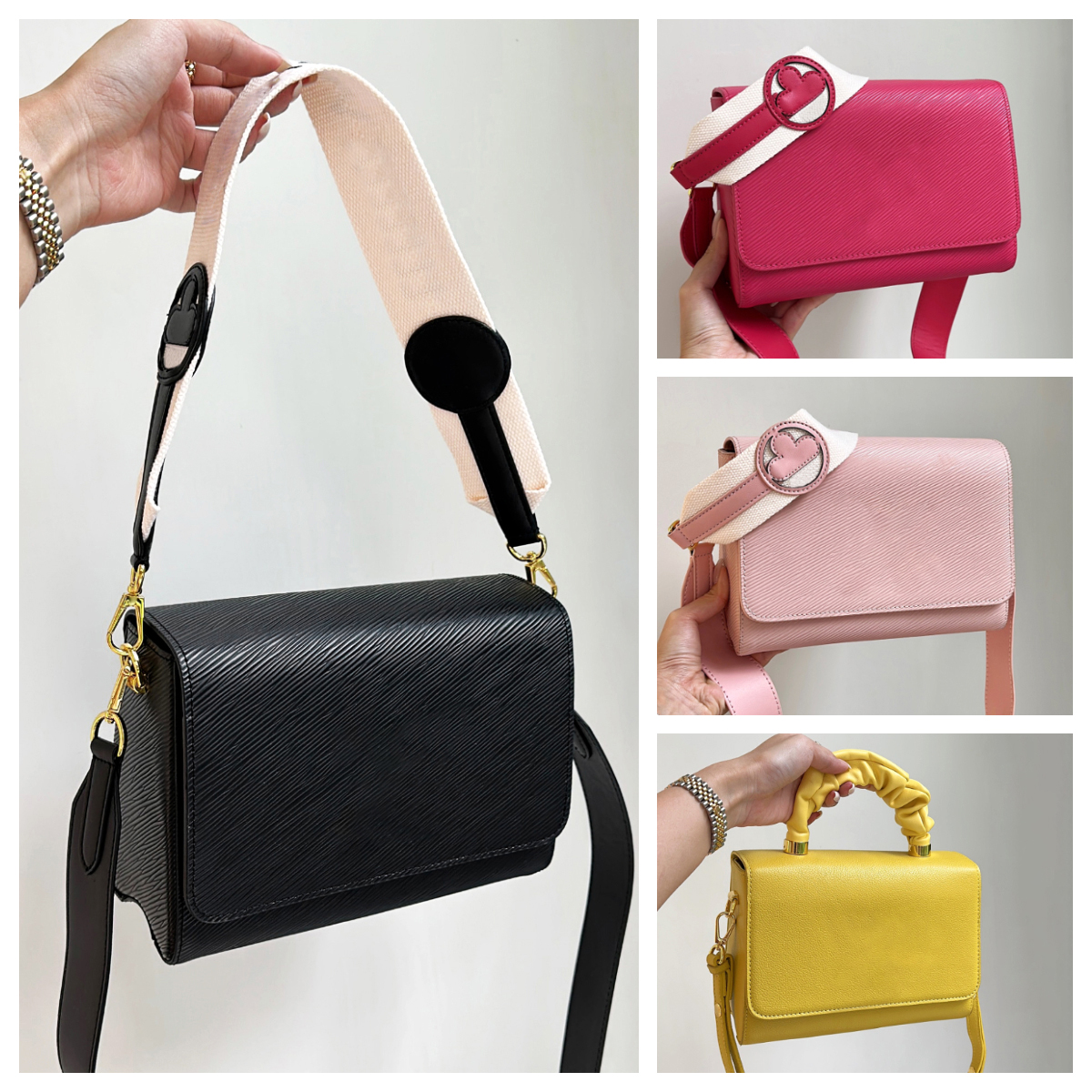 Pink Designer Bag Luxury Shoulder bags Messenger bag Korean Fashion Womens bag Wide Shoulder Strap crossbody bag Women Trendy Shoulder handbag Under