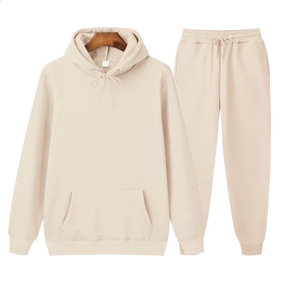Fashion 2024 Mens Tracksuit HoodiesPants Jogging Sweatpants Sets Winter Jogger Sports Suit Sweatshirt Pullover 240911Z