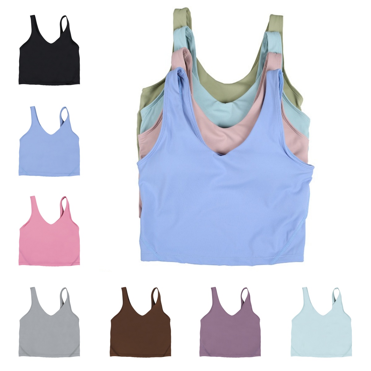 Women's Yoga Bra lingerie Summer U-shaped No Steel Ring Built-in Chest Pad Sports Bra for Women Gym Sleeveless Fitness Yoga Fashion Tank Top Br