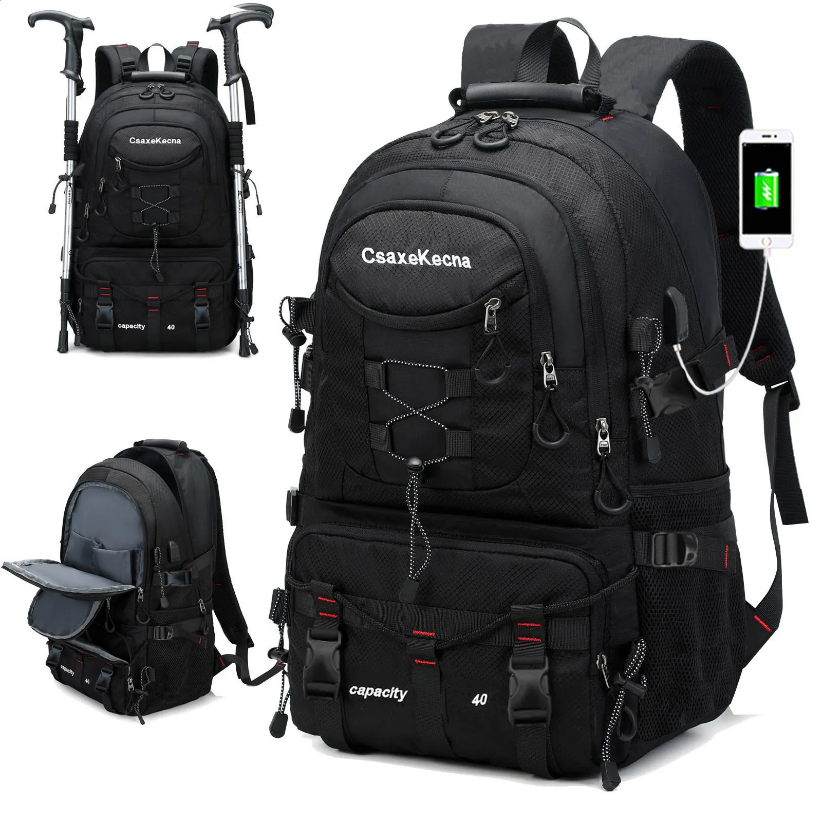 Travel backpack 40L waterproof lightweight outdoor hiking mens and womens camping 240919Z