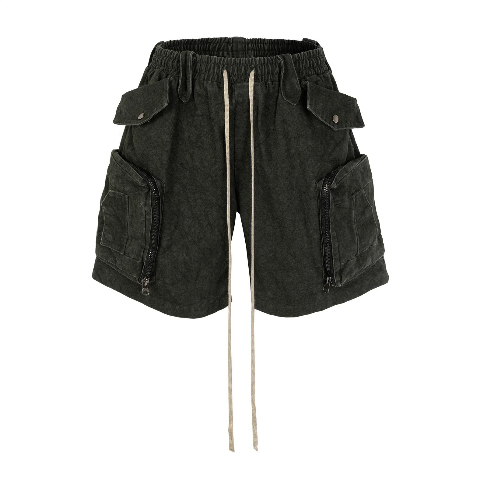 Tive à cravate industrielle lourde teinté en toile pour femmes shorts de coquille de la jambe large de cargaison de la jambe de la jambe pantalon