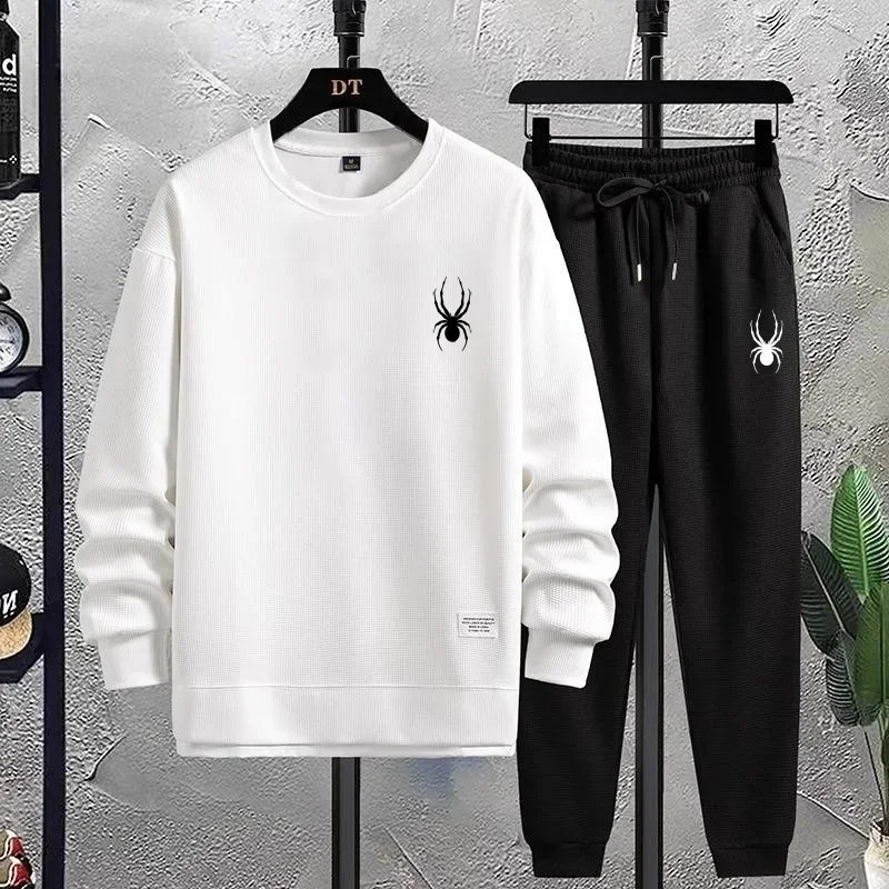 Mens Golf Sports Set 2piece set Waffle Hoodie Jogging with Pocket Spring and Autumn Leisure Se 240911Z