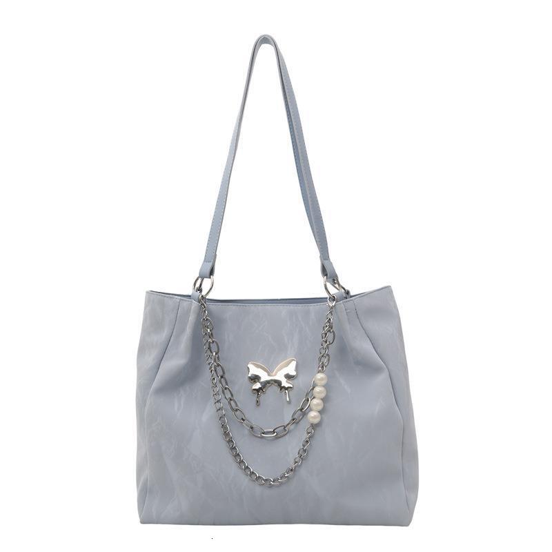 wrap leisure handbag new model Lady trend Underarm Simple Single Shoulder Bow Chain Casual Pearl Solid Color Bag Commuter New Large Capacity