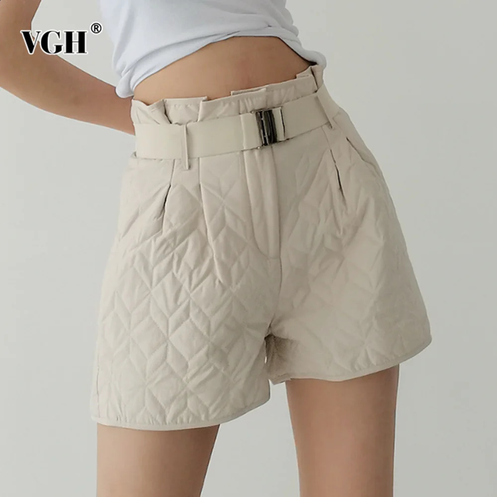 VGH casual loose fitting patchwork work shorts suitable for women high waisted minimalist solid color winter shorts womens fashionable clothing 2