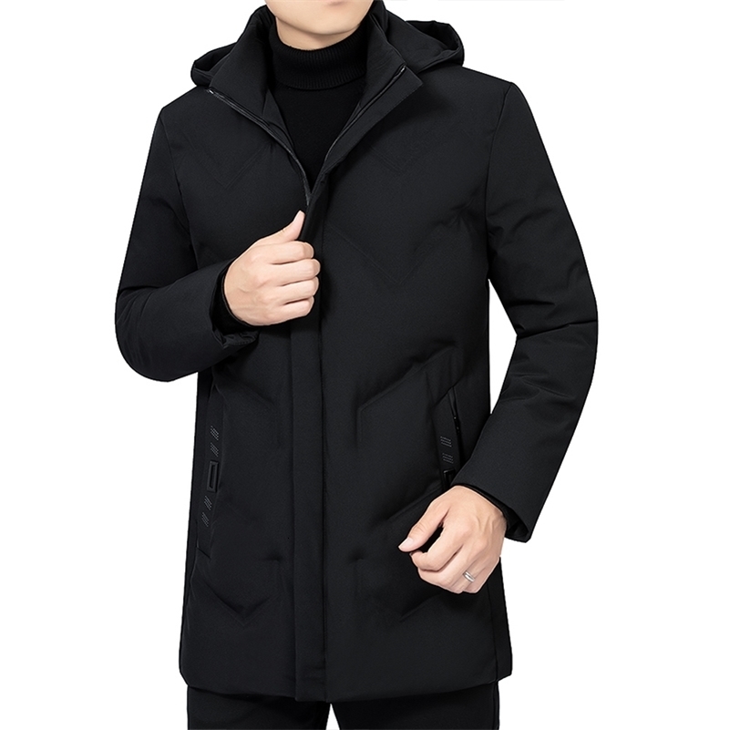 Male Winter Jacket Men Thicken Warm Parkas Hooded Long Coat Fleece Mens Jackets Outwear Windproof Padded Down Parka y240918