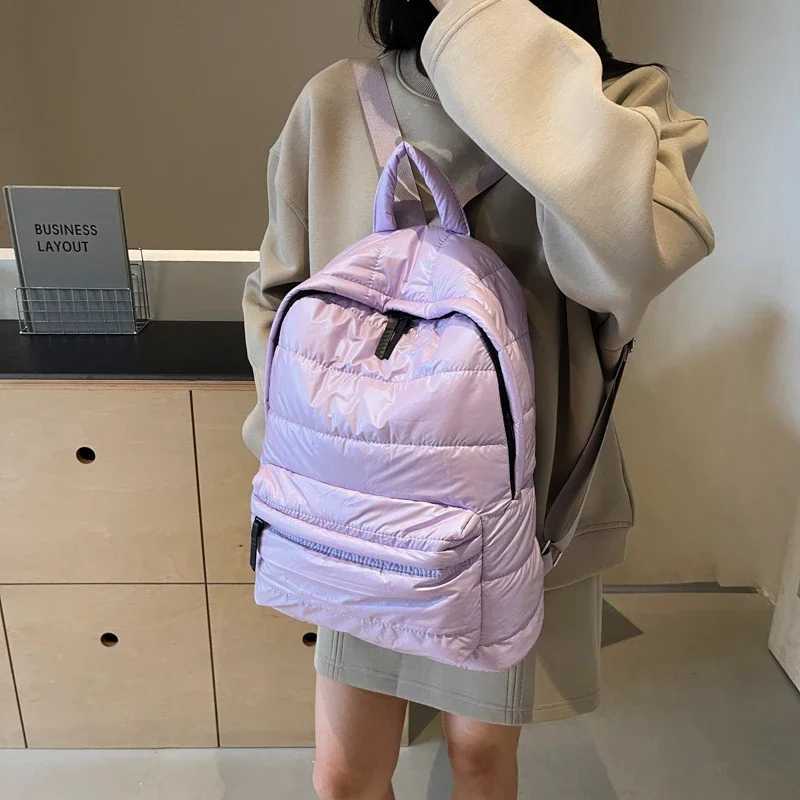 Pu CMM Bkpk all Women Design Leather Bkpks 2024 Korean Fashion Solid Color Bkpk Lady Travel Bk Pks M260805